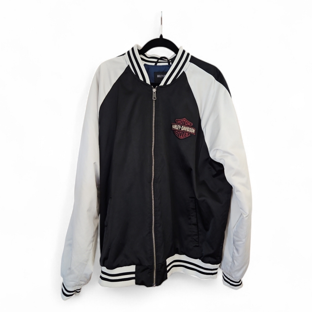 Harley Davidson Black and White Men's Jacket